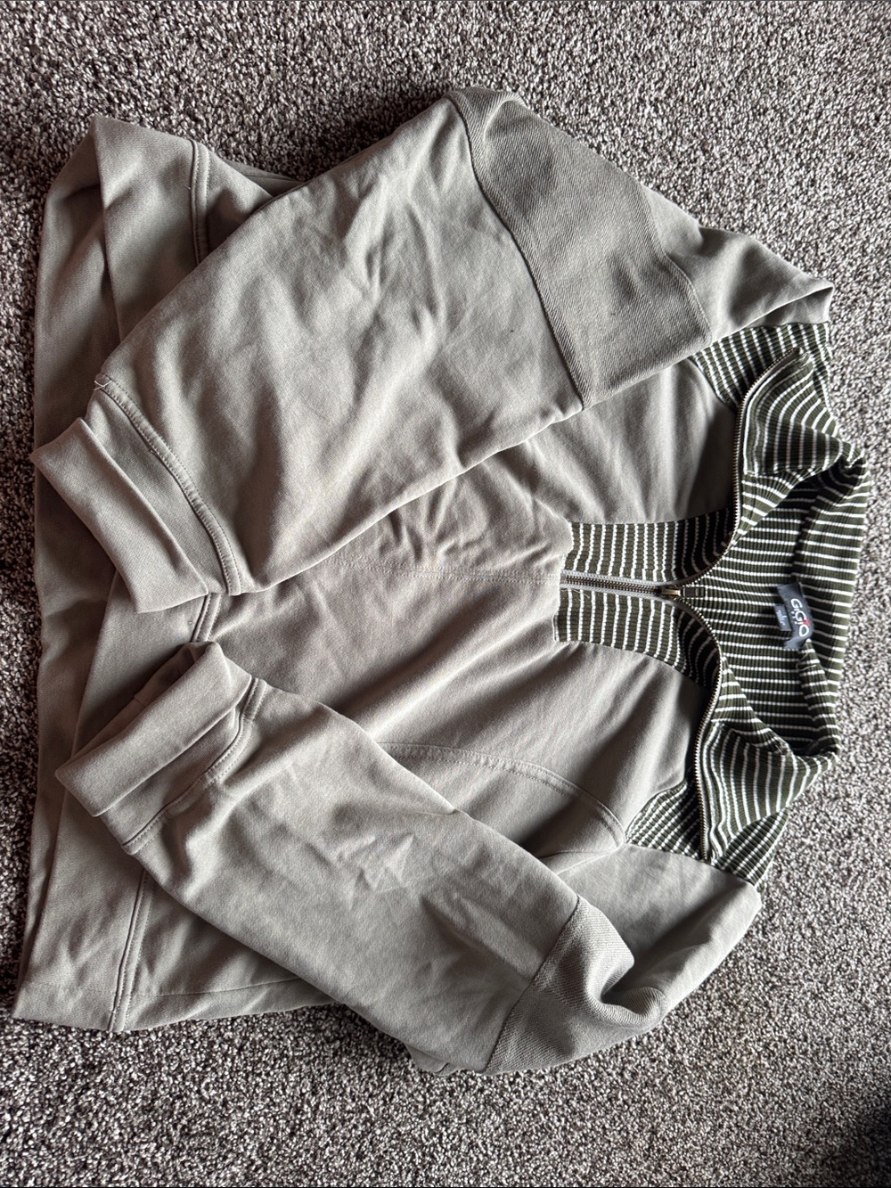 Casual Striped Collar Taupe Women’s Top